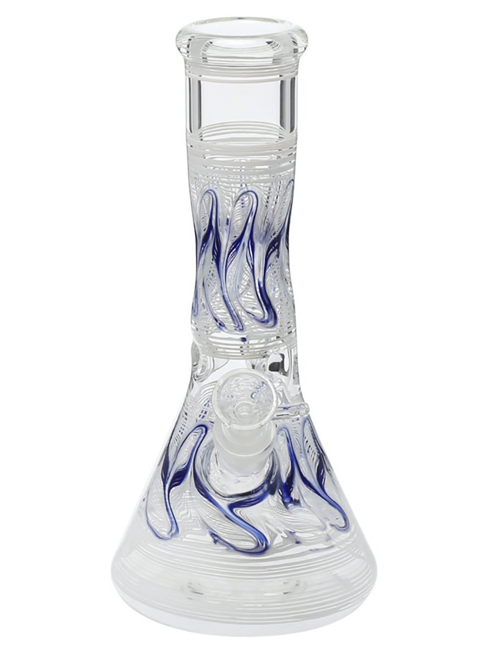 Full Rake Beaker Bong – Handblown Colored Glass Bong with 14mm Bowl