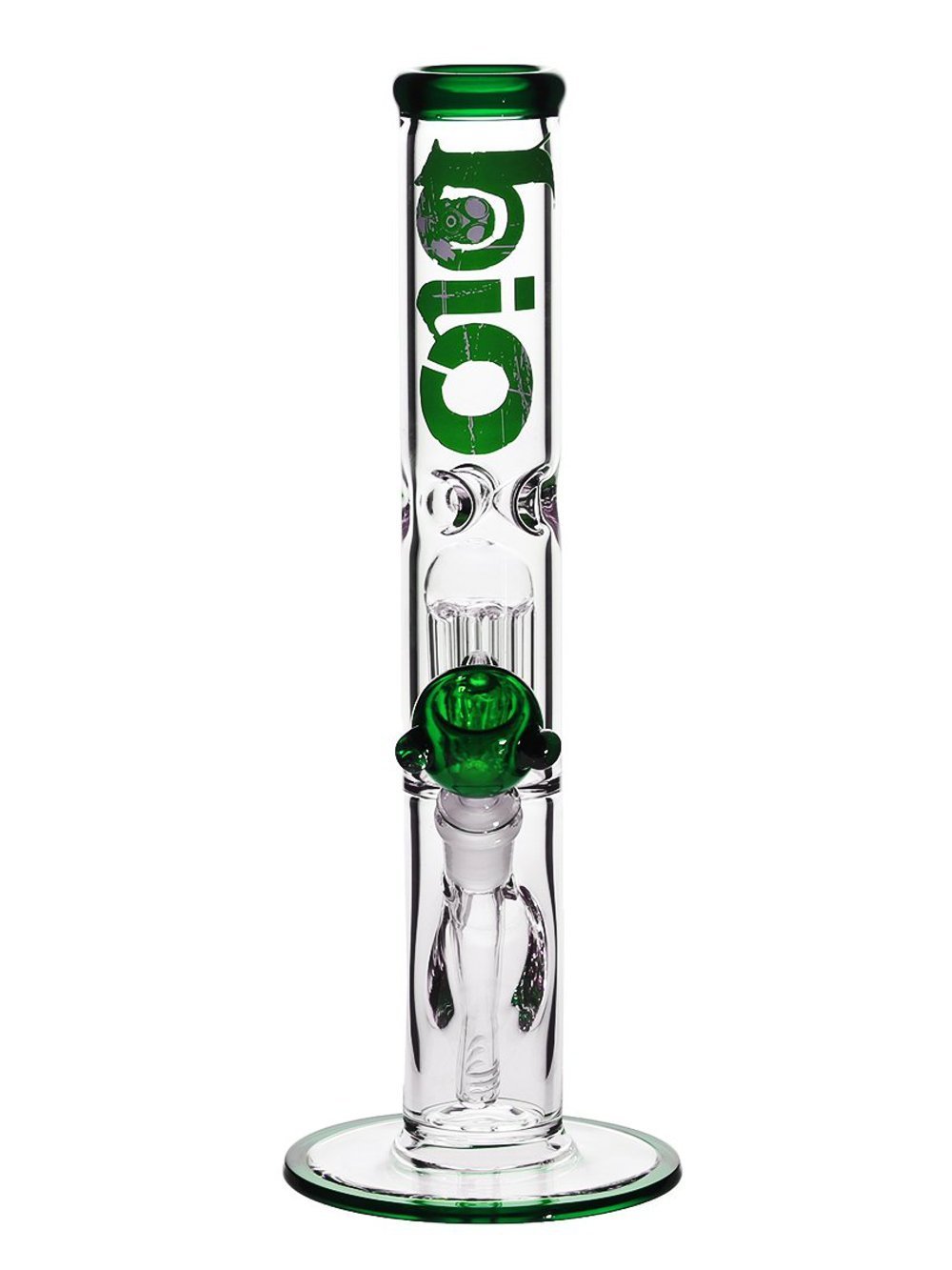 Green BIO Straight Tree Bong Fat Buddha Glass