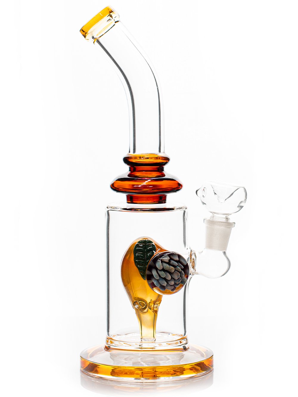 Fat Buddha Glass Bong Amber 10" Sweet Peach Bong