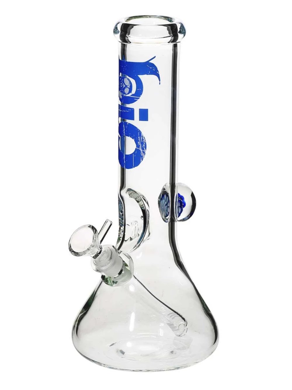 Blue Bio Beaker Bong w/Ice Catcher fat Buddha Glass
