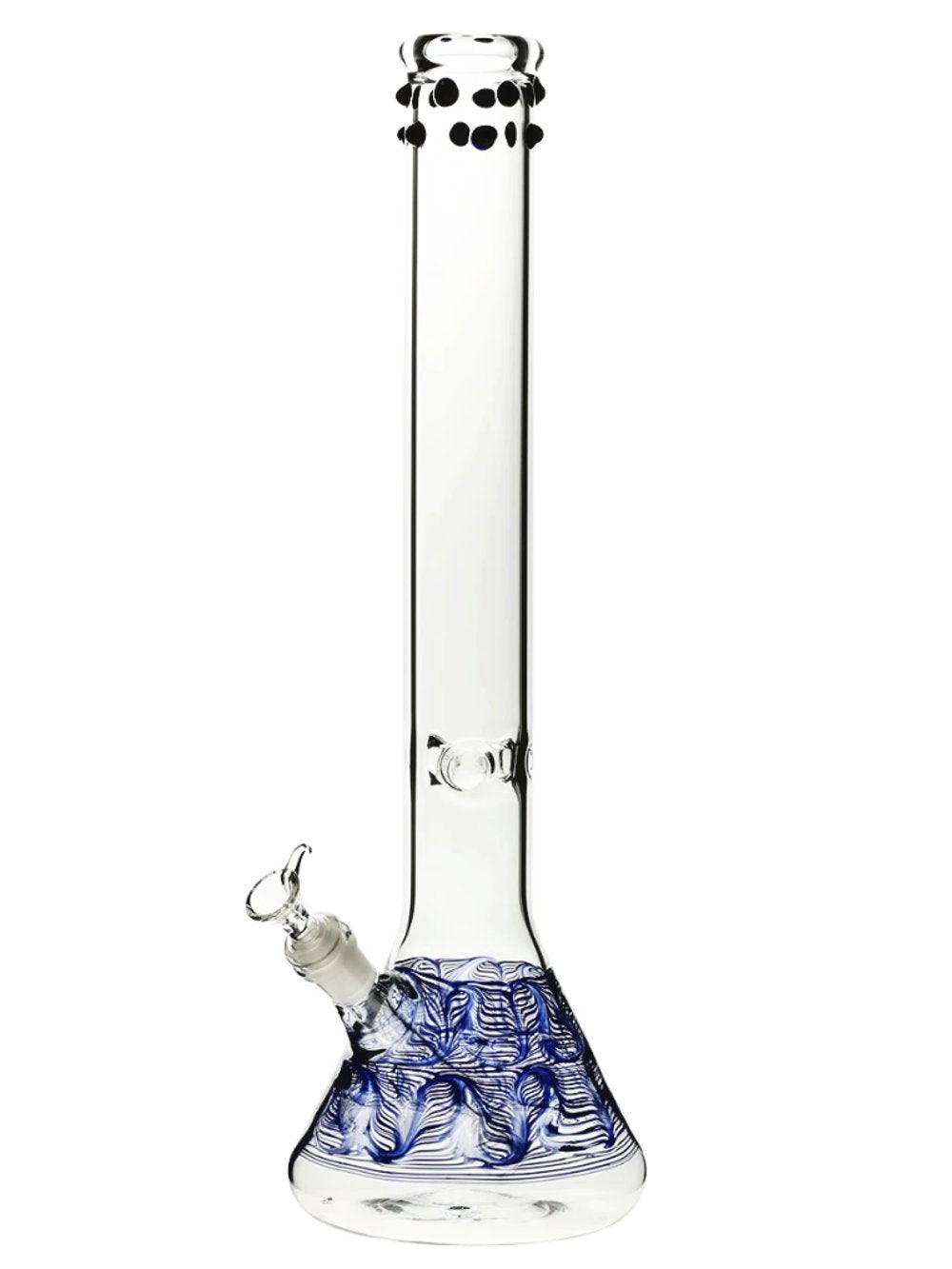 Blue Beaker Bong w/Marbles Fat Buddha Glass