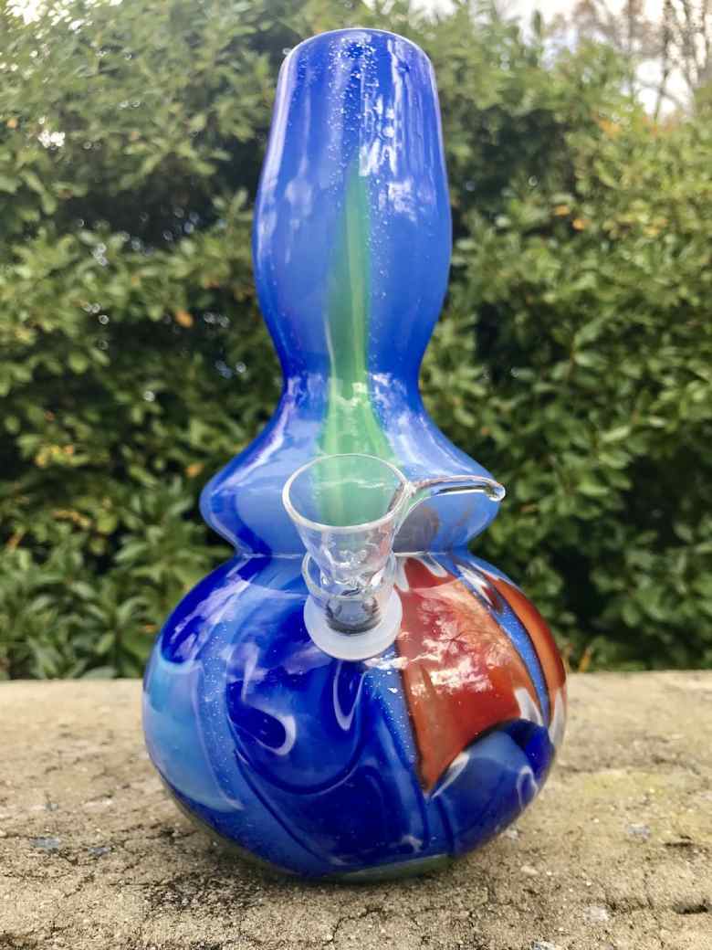 Fat Buddha Glass Bong Blue Pin Shape Colorful Glass Bong