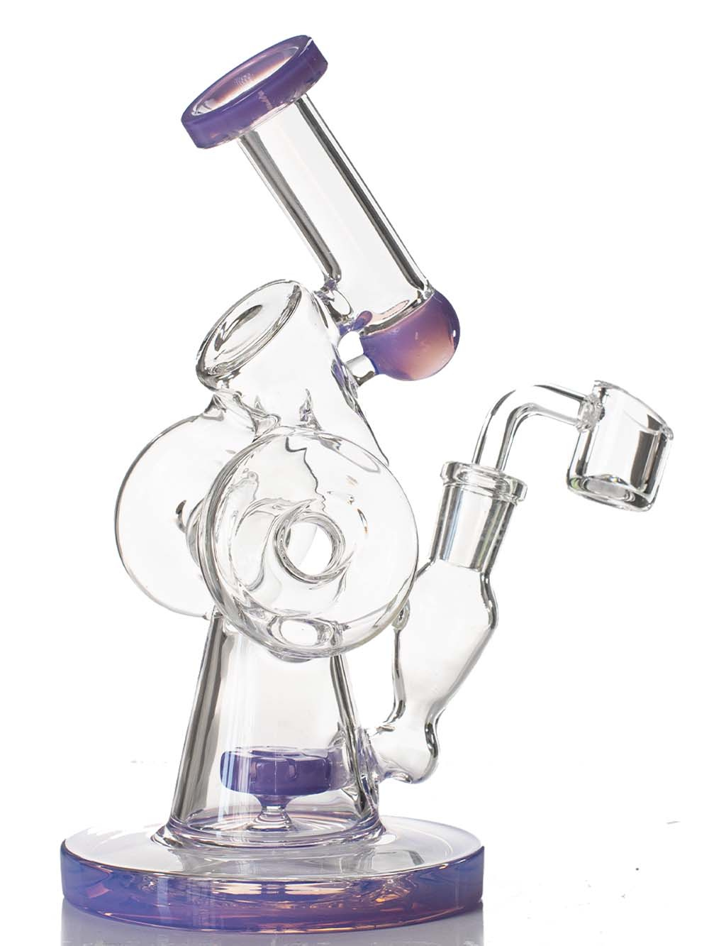 Fat Buddha Glass Bong Double Donut Recycler Rig