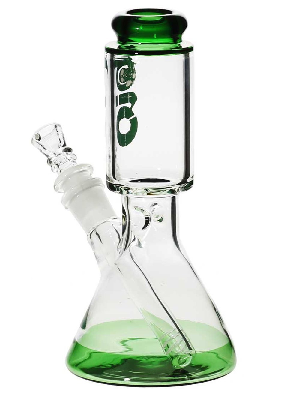 Green 8" BIO Modern Beaker Bong Fat Buddha Glass