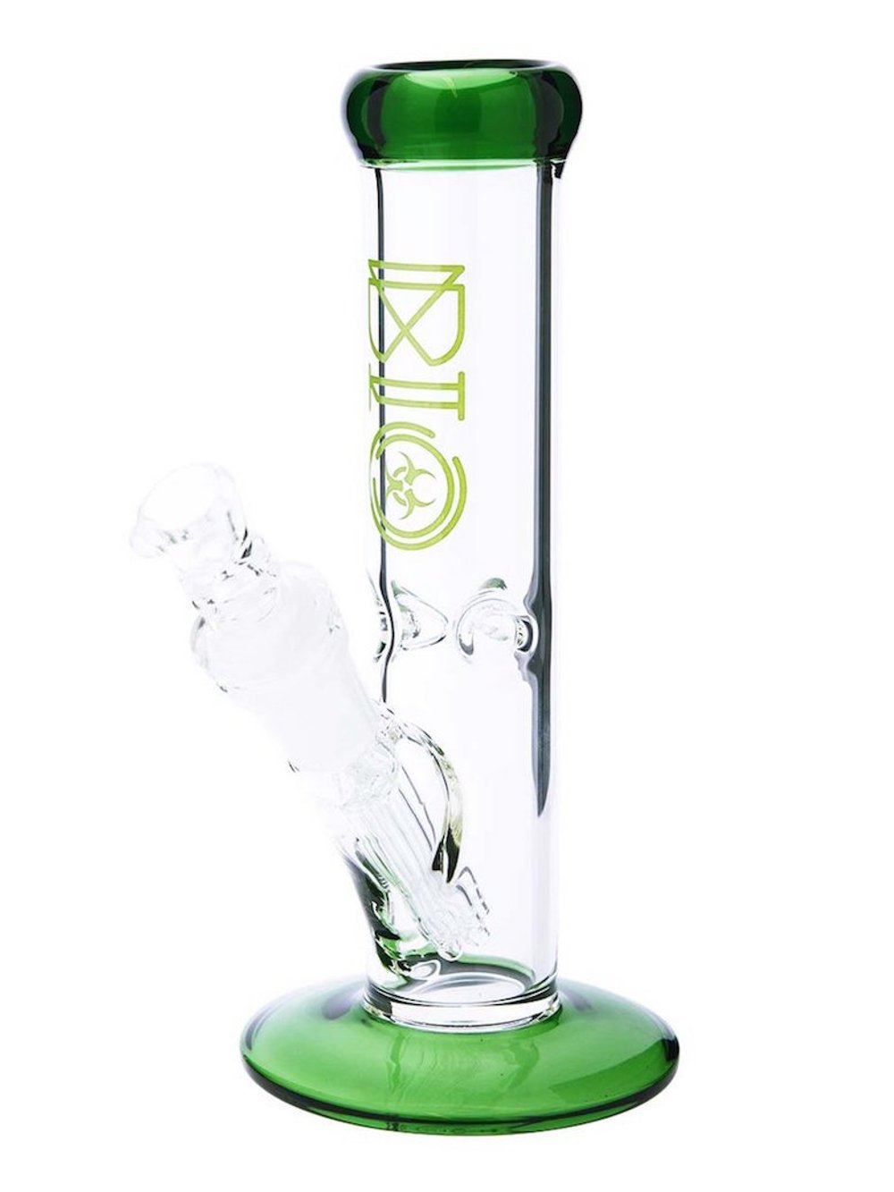 Green Bio Straight Tube Bong Fat Buddha Glass