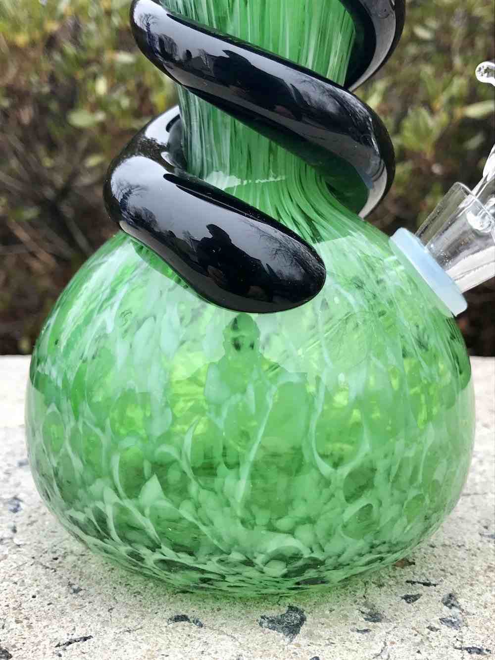 Fat Buddha Glass Bong Green Bong with Wrap