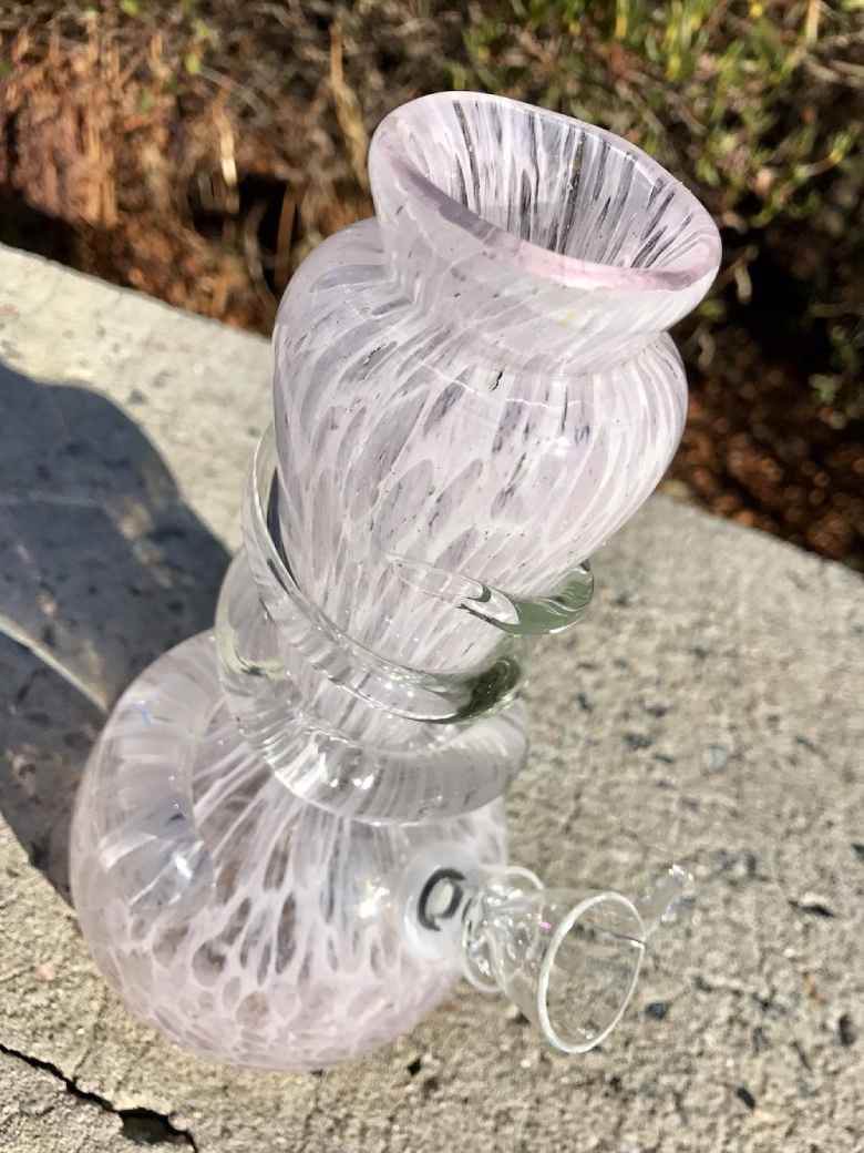 Fat Buddha Glass Bong Pink Bong with Wrap