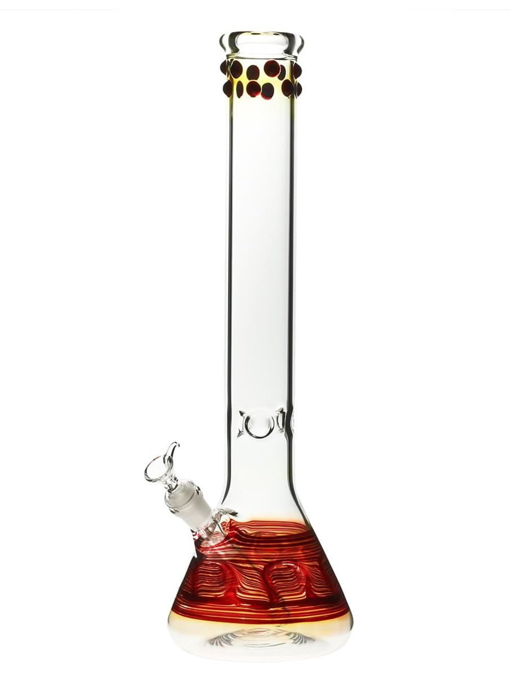 Red Beaker Bong w/Marbles Fat Buddha Glass