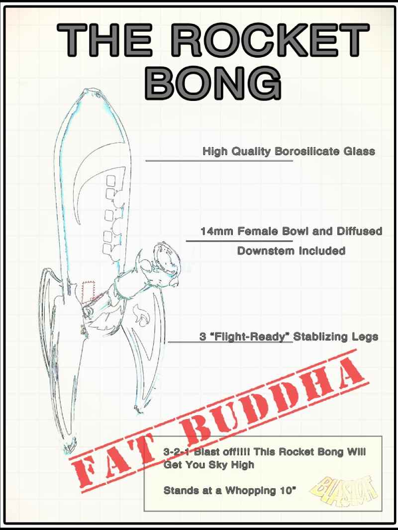 Fat Buddha Glass Bong Rocket Bong