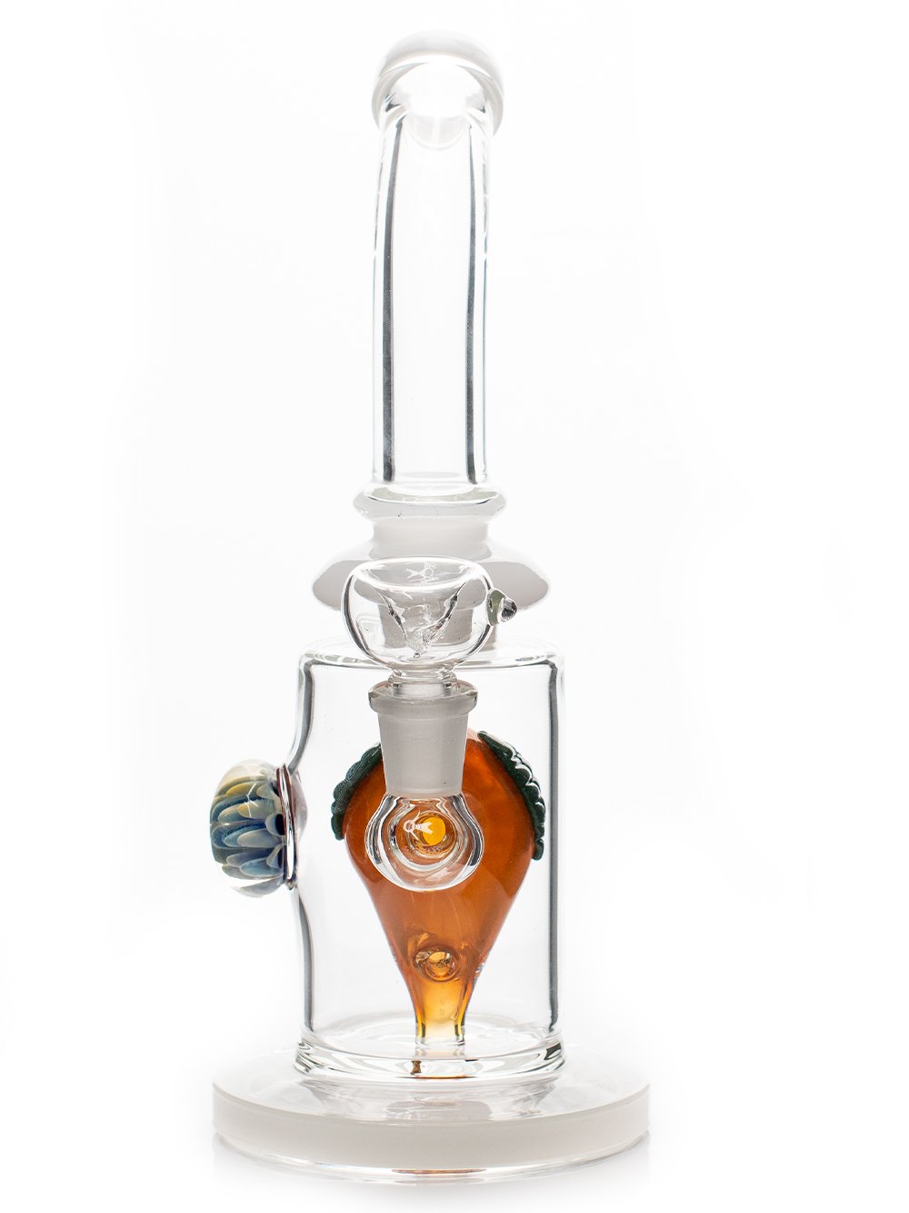 Fat Buddha Glass Bong White 10" Sweet Peach Bong