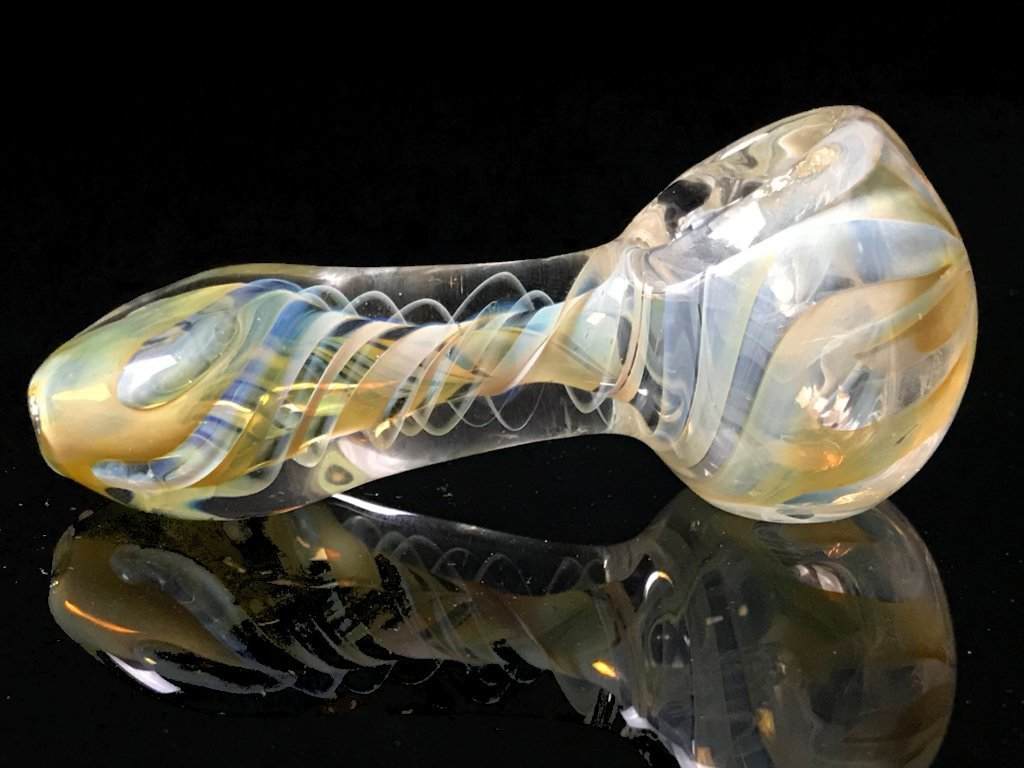 Fat Buddha Glass Pipe 2 for 1 - Gold and Silver travel pipes