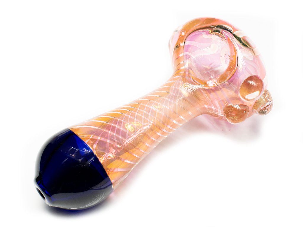 Blue Tipped Party Pipe Fat Buddha Glass