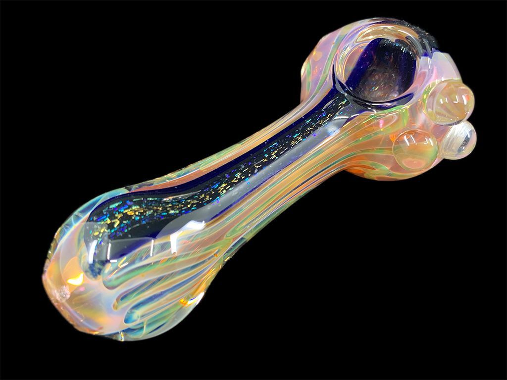 Fat Buddha Glass Pipe Color Changing Gold Fumed Pipe