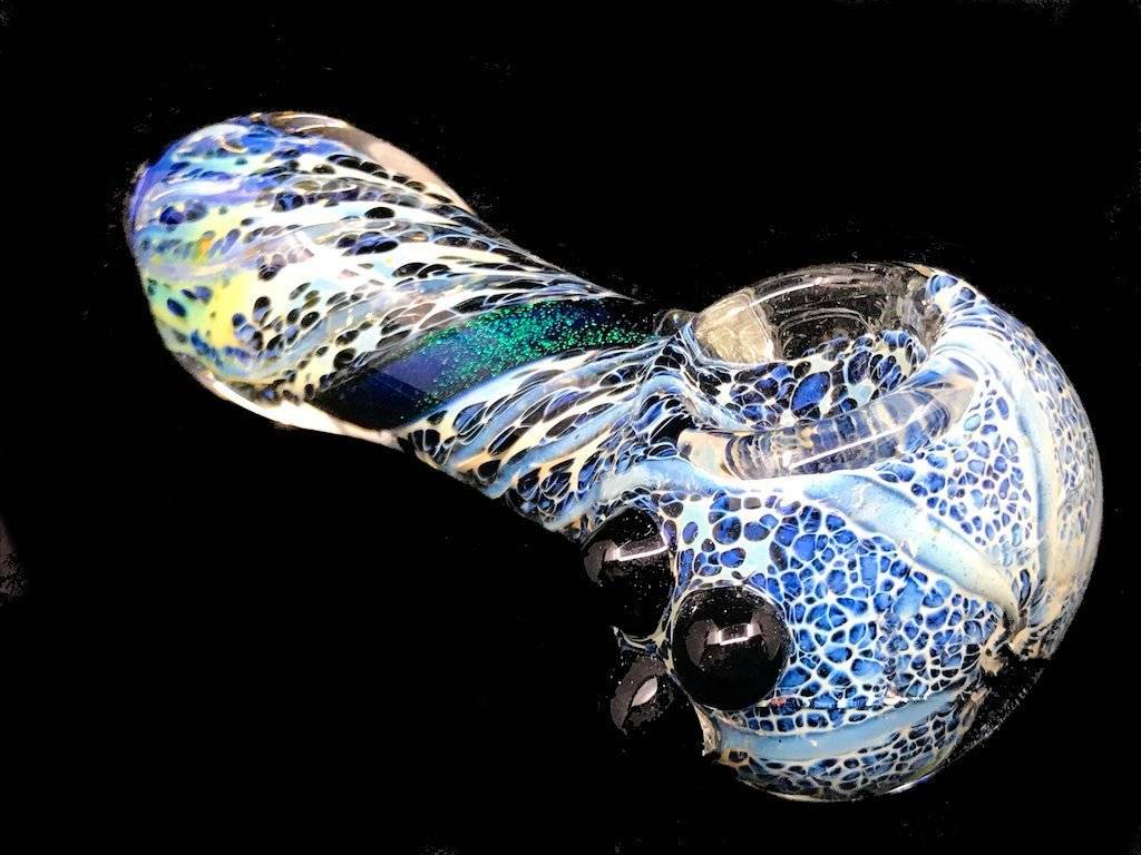 Fat Buddha Glass Pipe Dichroic Silver Glass Pipe