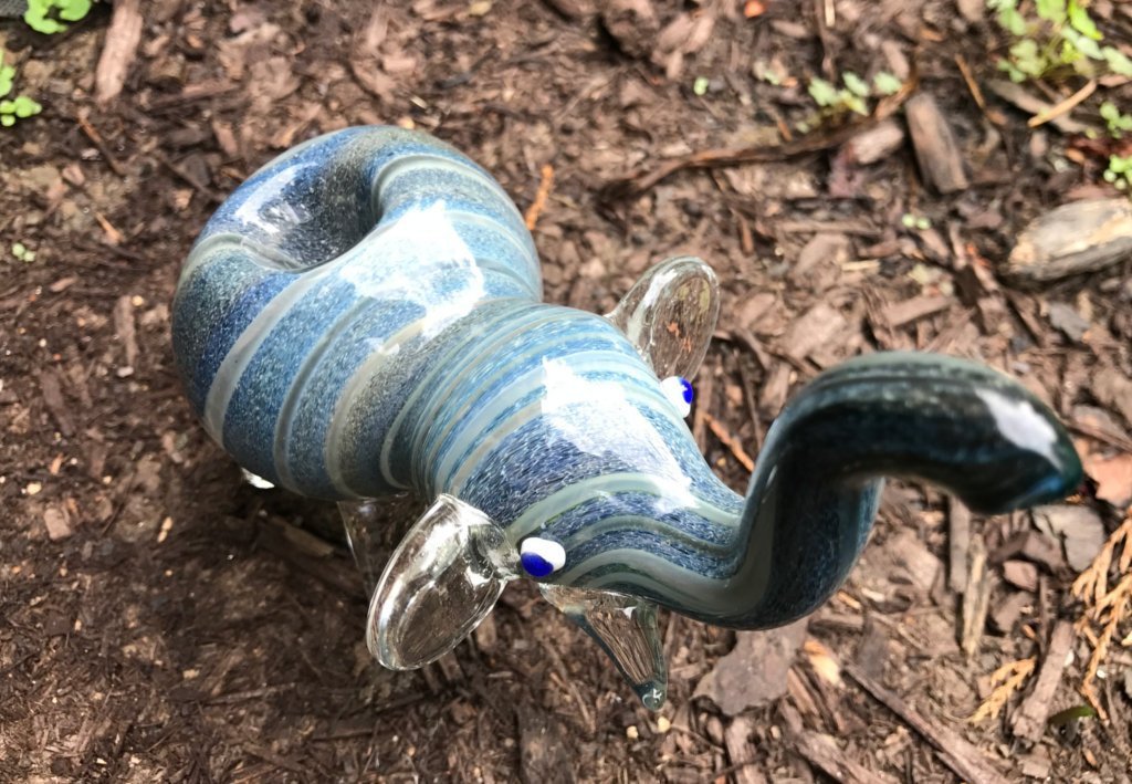 Blue Elephany Glass Pipe KS 13 Fat Buddha Glass
