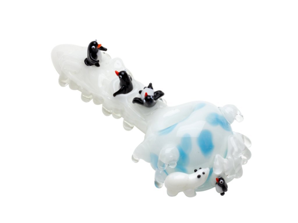 Ice Penguins Pipe Fat Buddha Glass