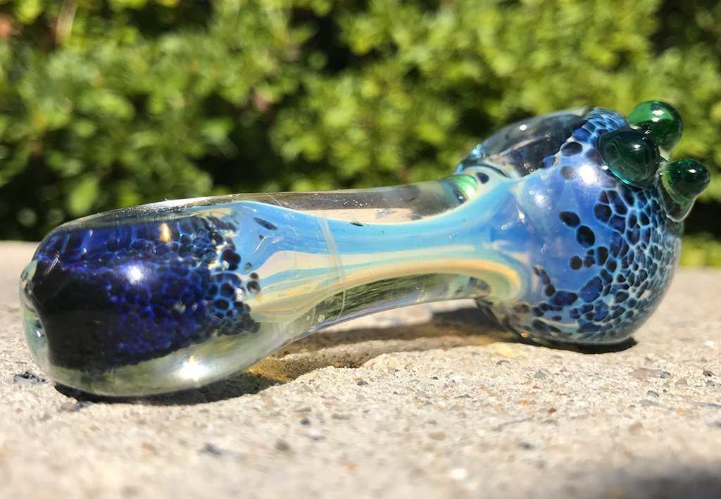 Fat Buddha Glass Pipe Glass Pipe Blue Inside Smoking Pipe Bowl KS28