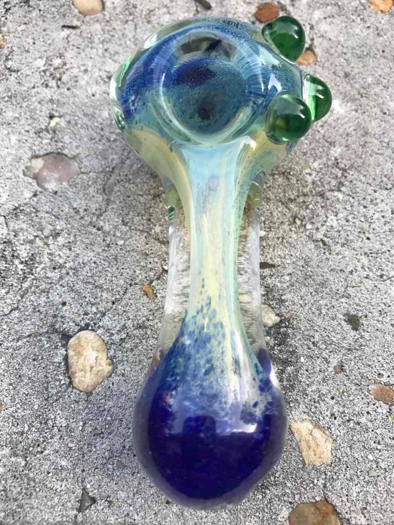 Fat Buddha Glass Pipe Glass Pipe Blue Inside Smoking Pipe Bowl KS28