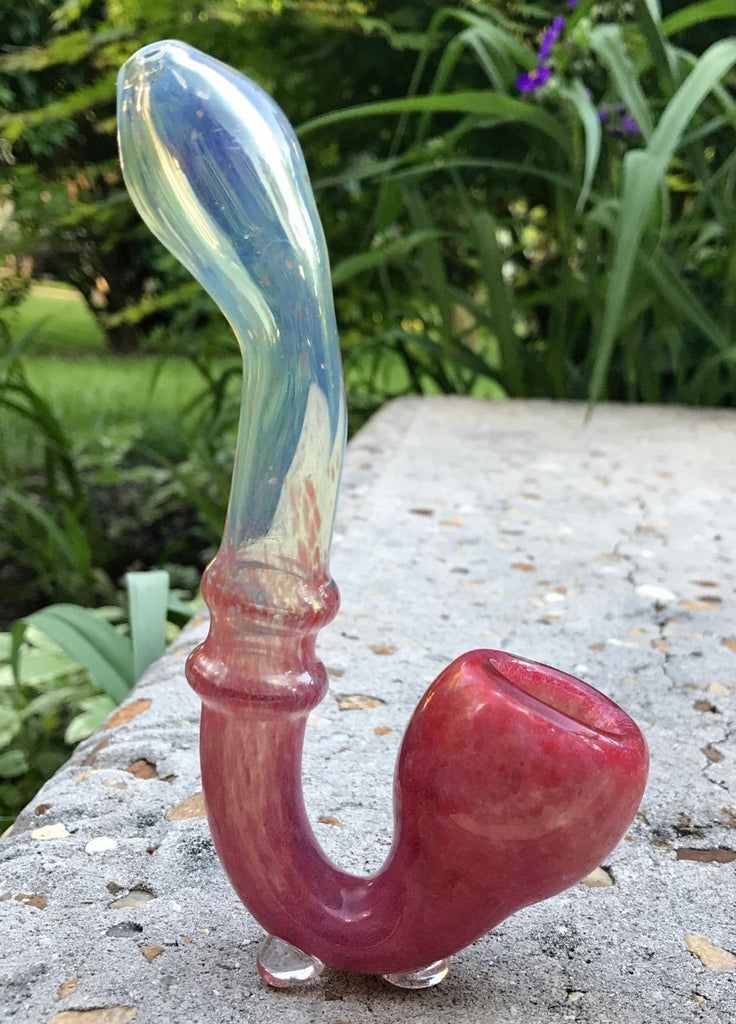 Fat Buddha Glass PIpe Glass Pipe Red Sherlock Smoking Pipe KS61