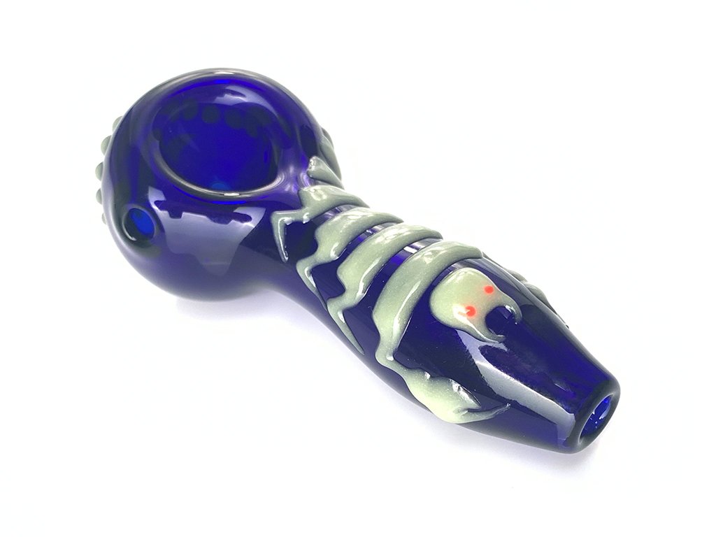 Glow in the Dark Scorpion Pipe - Fat Buddha Glass Glow in the Dark Scorpion Pipe - Fat Buddha Glass