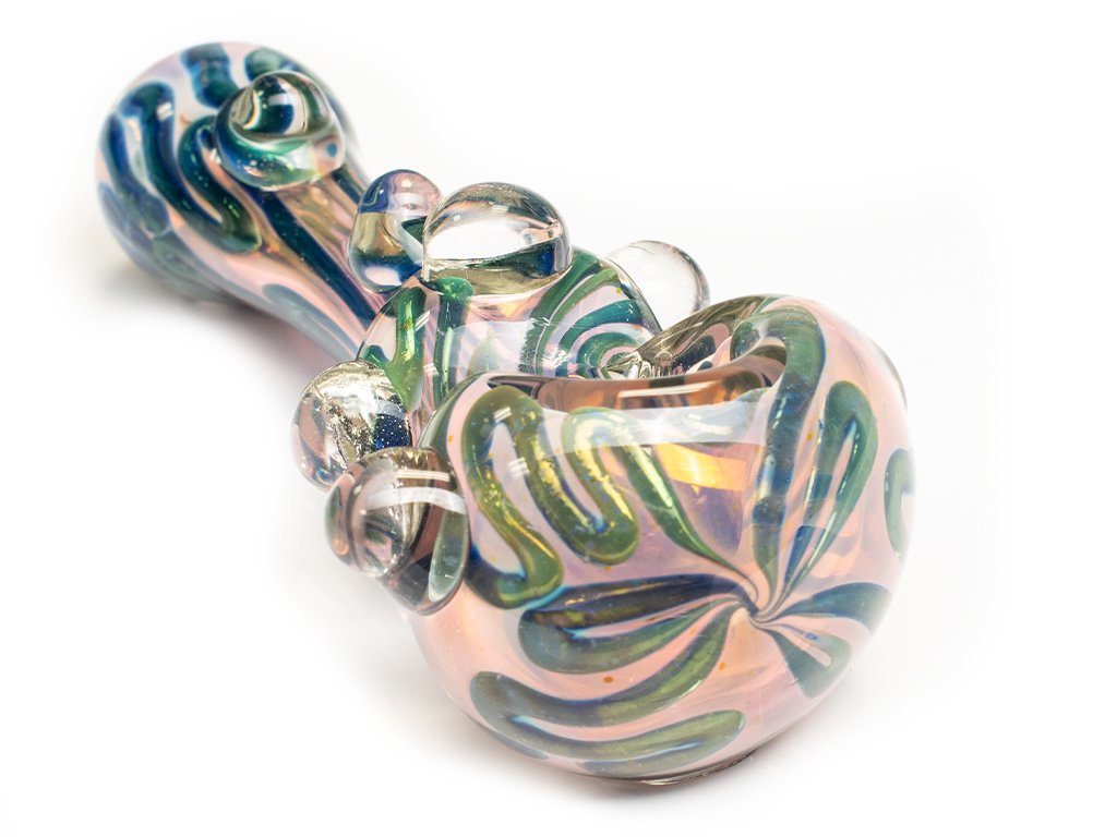 Fat Buddha Glass Pipe Gold Marble Pipe