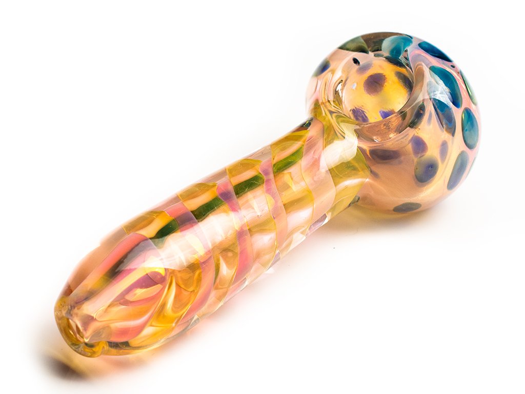 Gold Twist Pipe Fat Buddha Glass