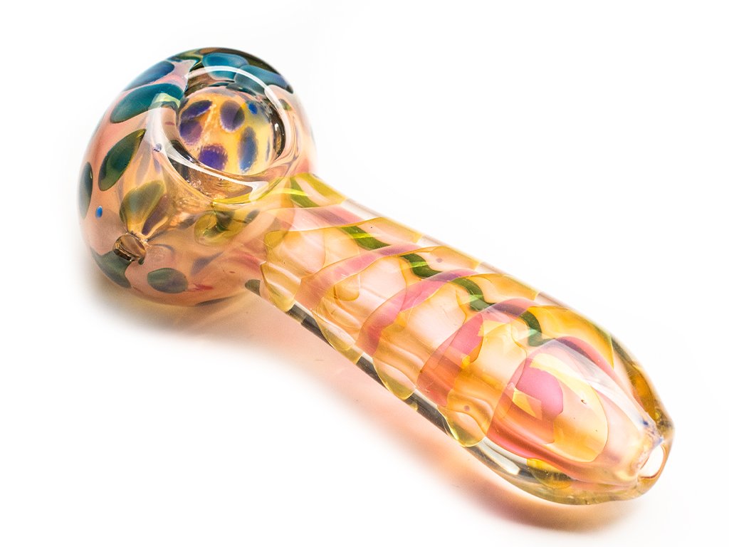 Gold Twist Pipe Fat Buddha Glass