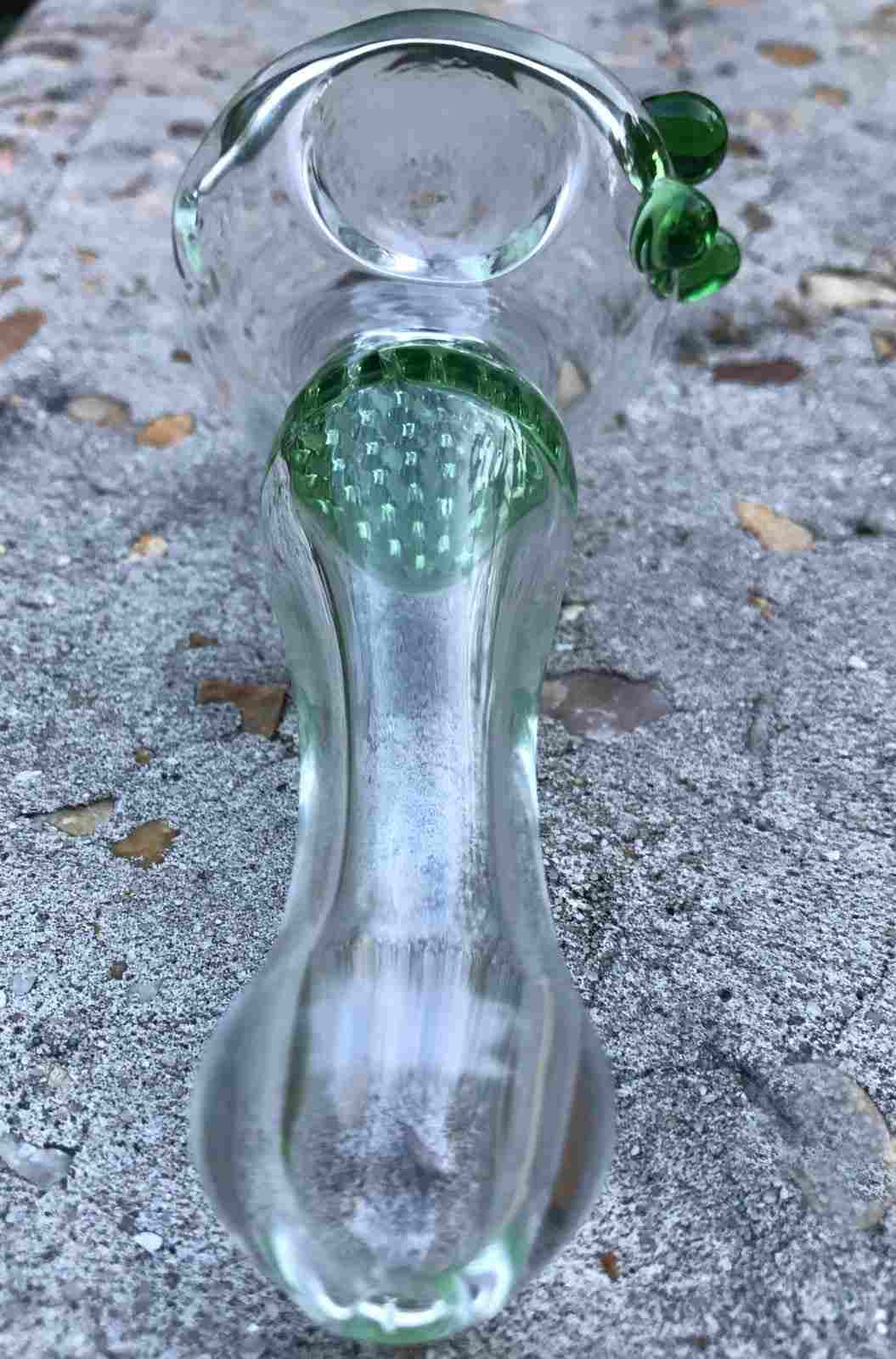 Fat Buddha Glass Pipe Green Collectible Honeycomb Tobacco Smoking Pipe Beautiful Smoking Bowl KS33