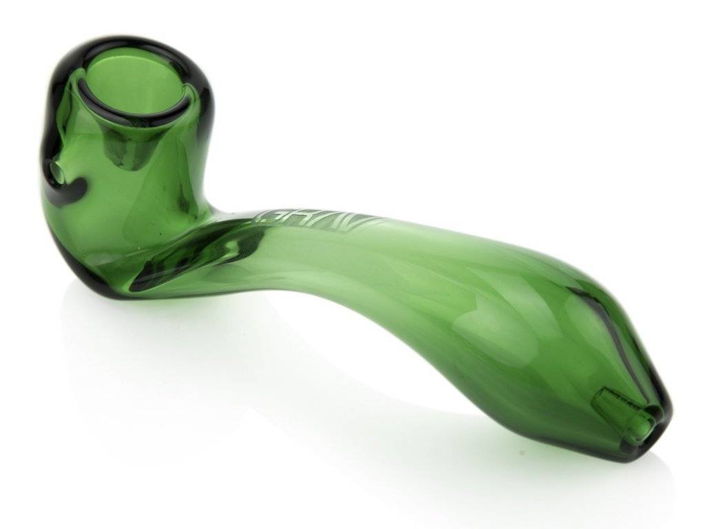 Green Grav Sherlock Pipe Fat Buddha Glass