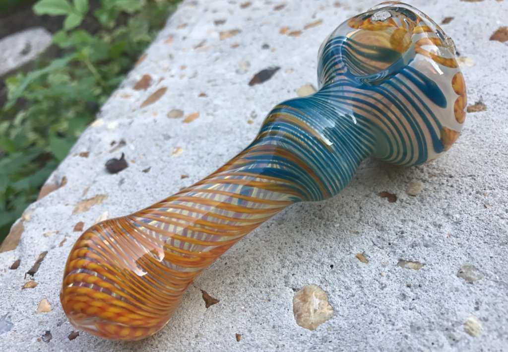 Fat Buddha Glass Pipe Heavy Swirl Glass Pipe KS41
