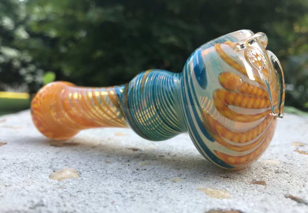 Fat Buddha Glass Pipe Heavy Swirl Glass Pipe KS41