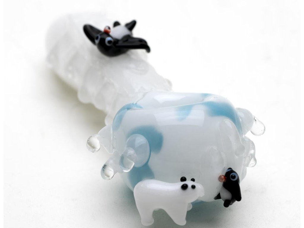 Icy Penguins Pipe Fat Buddha Glass