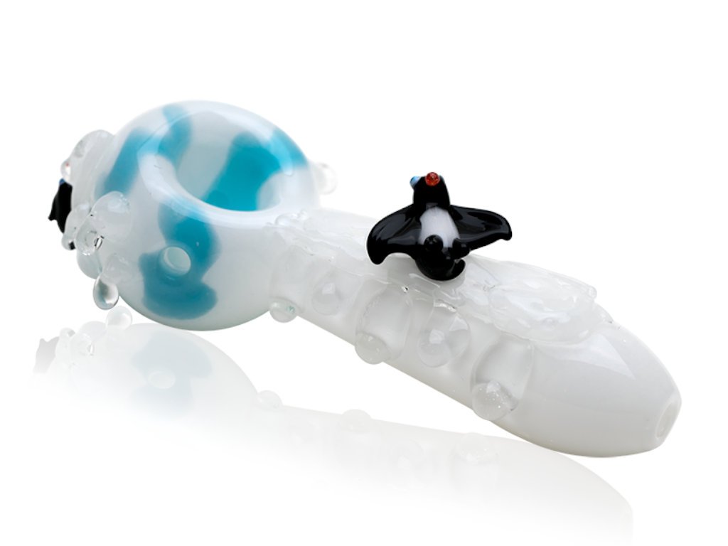 Icy Penguins Pipe Fat Buddha Glass