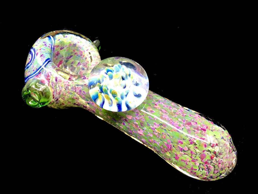 Marble Flower Pipe Fat Buddha Glass