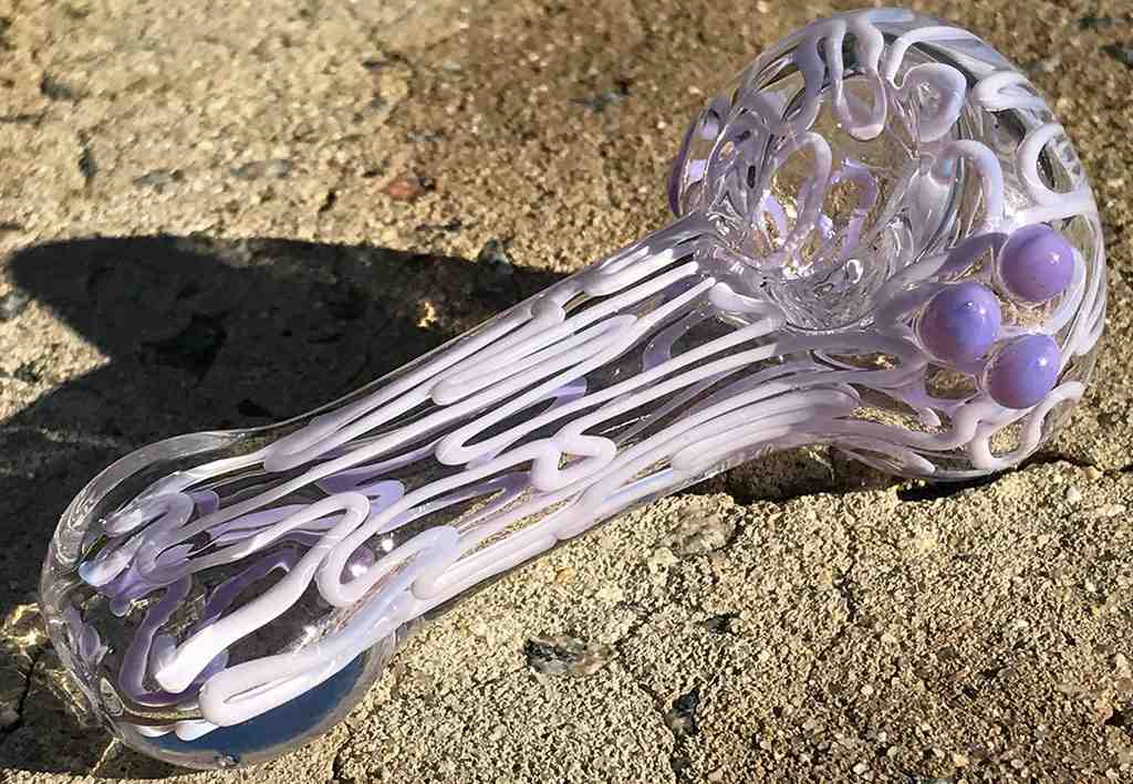 Fat Buddha Glass Pipe Purple Slyme Inside Out Pipe