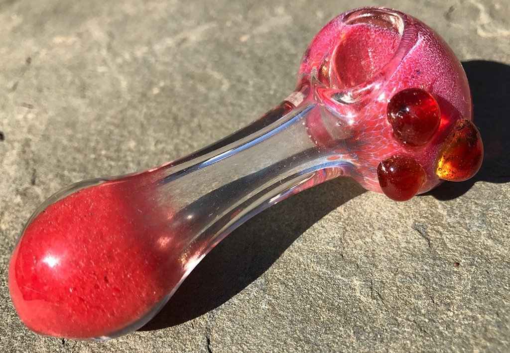 Fat Buddha Glass Pipe Red Color Changing Glass Pipe KS29