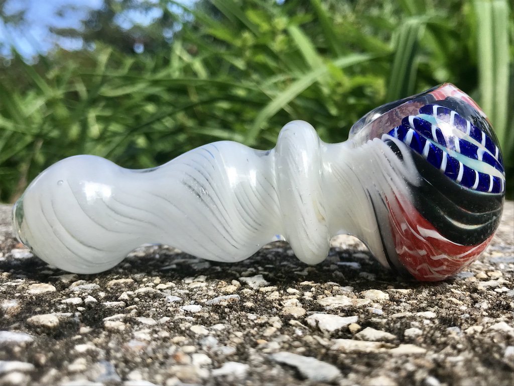 White Wave Glass Pipe
