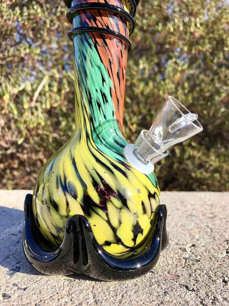 Fat Buddha Glass Rasta Color Vase Glass Bong