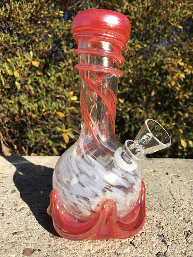 Fat Buddha Glass Red Vase Glass Bong ST24